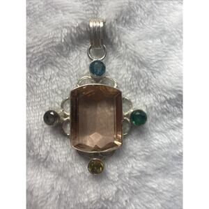 Peach Quarts With Topaz Citrine Quarts Moon Charged And Ready To Help 925